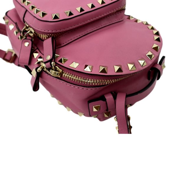 VALENTINO  Garavani Rockstud Leather Backpack Pink main image 4